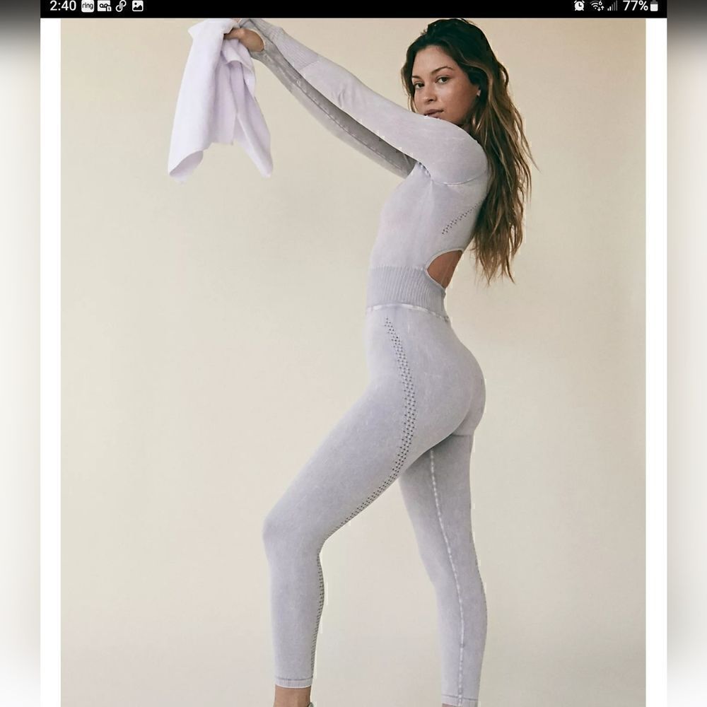 Free People Long Sleeve Onesie XS/S Ice Grey